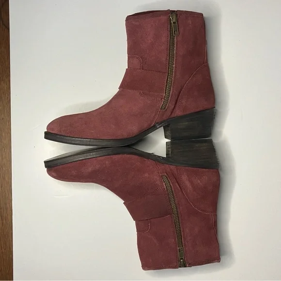 Seychelles Weekenders Castanets Boots Women's 8 Burgundy Suede Ankle Booties‎ - Picture 6 of 9